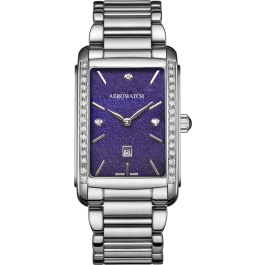 Montre Aerowatch Lady Quartz, cadran violet, élégante