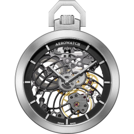 Montre Aerowatch Lépine Squelette, cadran squelette argenté