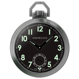 Montre Aerowatch Acier remontage manuel, cadran noir