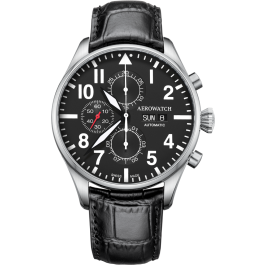 Montre Aerowatch Chrono Pilote Auto, cadran noir