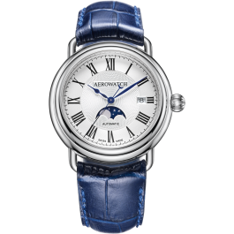 Montre Aerowatch Phases de lune, cadran argenté