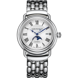 Montre Aerowatch Phases de lune, cadran blanc