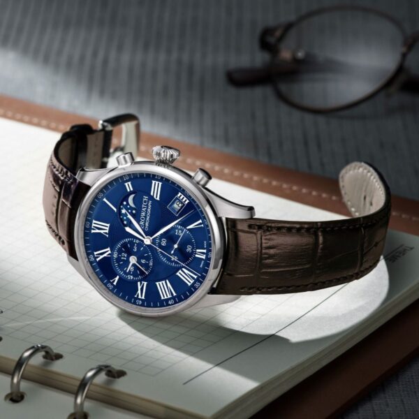 Aerowatch Les Grandes Classiques Chrono Moon Phase, blau – Bild 2