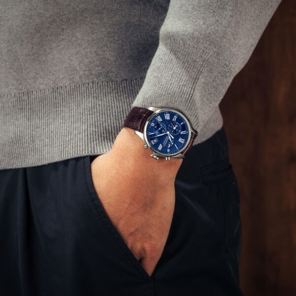 Aerowatch Les Grandes Classiques Chrono Moon Phase, blau – Bild 3