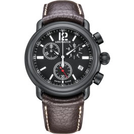 Montre Aerowatch Chronographe Quartz, bracelet cuir marron
