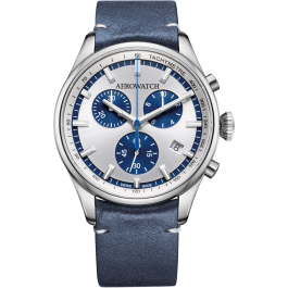 Montre Aerowatch Chrono Quartz Sport, cadran bleu-blanc