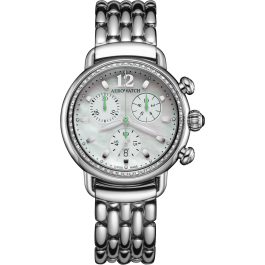 Montre Aerowatch Chrono Lady vert pastel élégante
