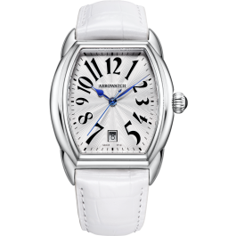 Montre Aerowatch Quartz avec bracelet blanc.
