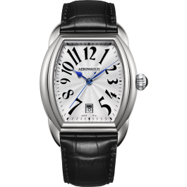 Montre Aerowatch Quartz avec bracelet cuir noir