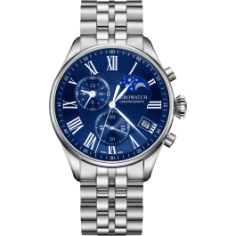 Montre Aerowatch Phase De Lune Chronographe Quartz bleue