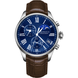 Montre Aerowatch Phase De Lune Chronographe Quartz bleue