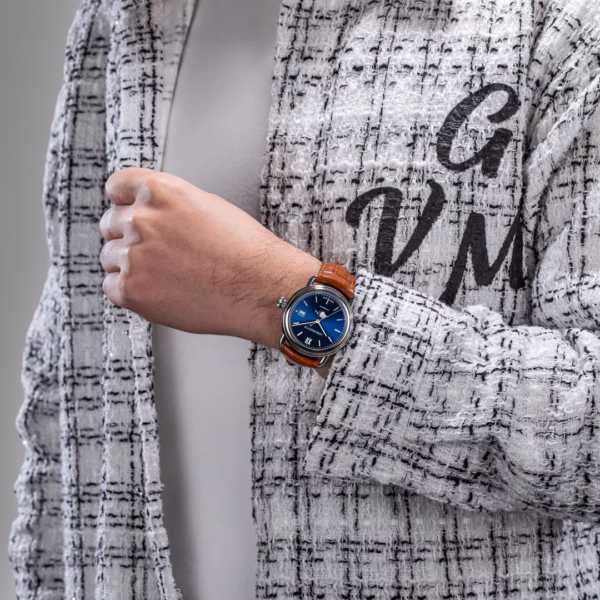 Aerowatch 1942 Automatic Moon Phase, Bleu, cuir – Image 2