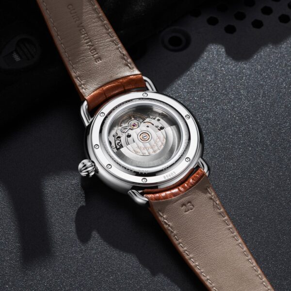 Montre Aerowatch Phases de lune automatique, mécanisme visible