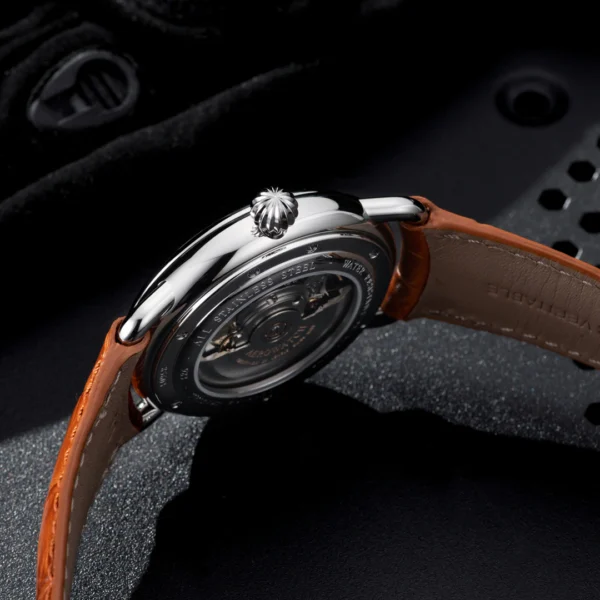 Montre Aerowatch Phases de Lune Automatique, bracelet cuir