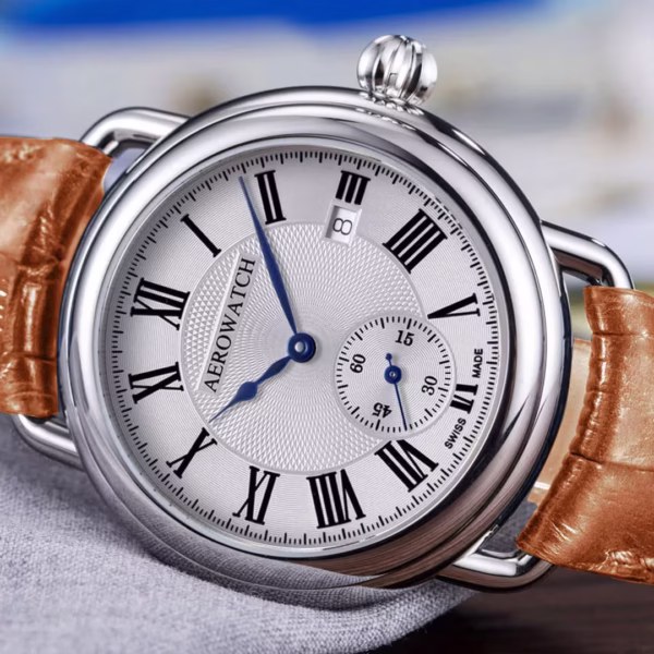Aerowatch 1942 Automatic Petite Seconde Silbrig – Bild 2