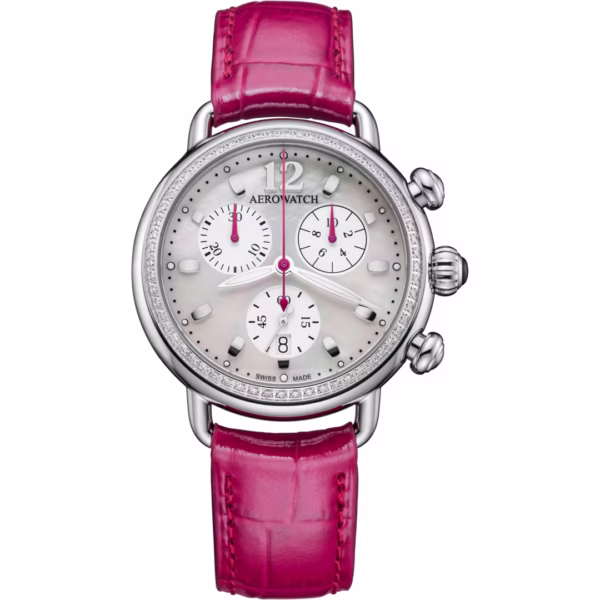 aerowatch-1942-chronolady-diamonds-cuir-rouge-a81105aa04dia