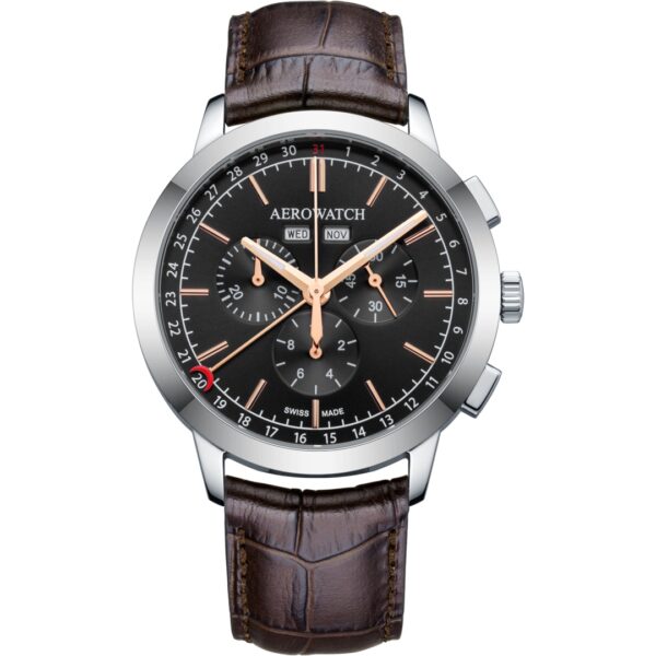Montre Aerowatch Chrono Quartz avec bracelet marron