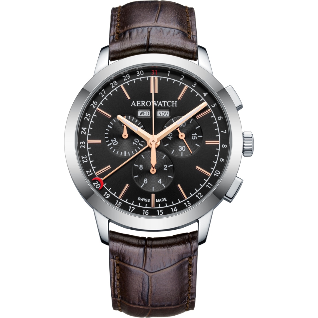 Montre Aerowatch Chrono Quartz avec bracelet marron