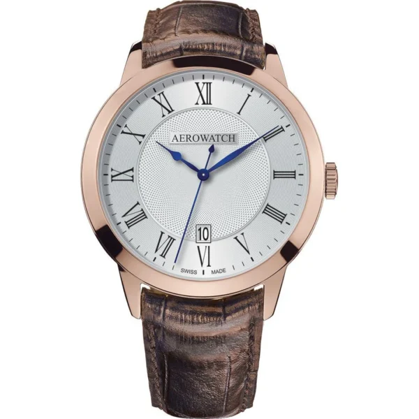 Montre Aerowatch Gent Quartz avec bracelet en cuir