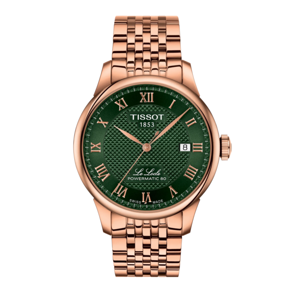 Montre Tissot Le Locle 39.3mm, cadran vert et bracelet dorƩ
