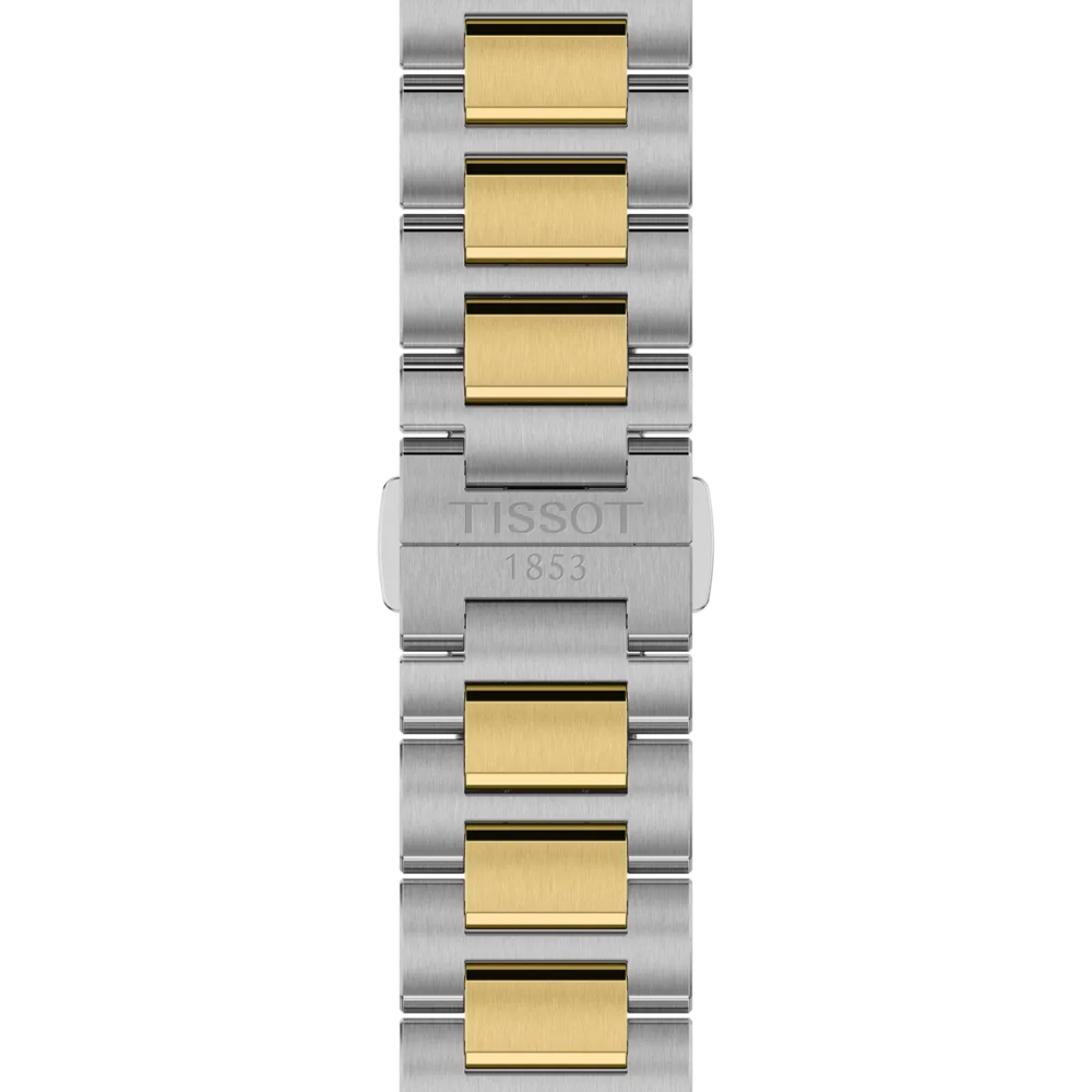 Bracelet Tissot PRC 100 Solar 39mm, maillons acier et or.