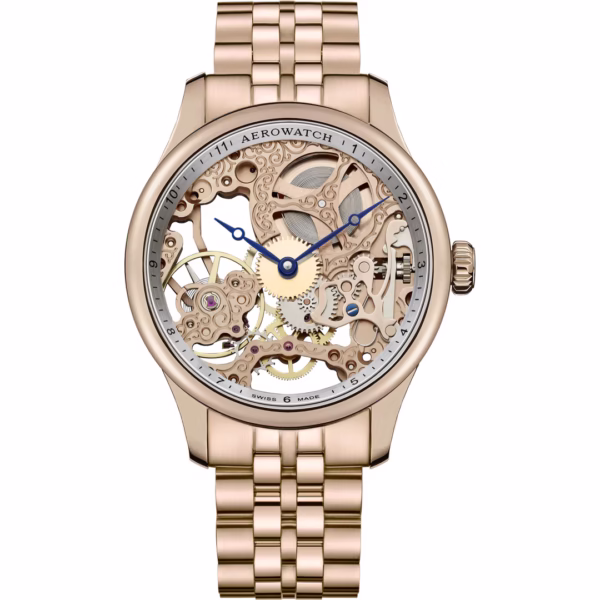 aerowatch-renaissance-classic-skeleton-rose- bracelet-acier-pvd-rose a57981ro01m