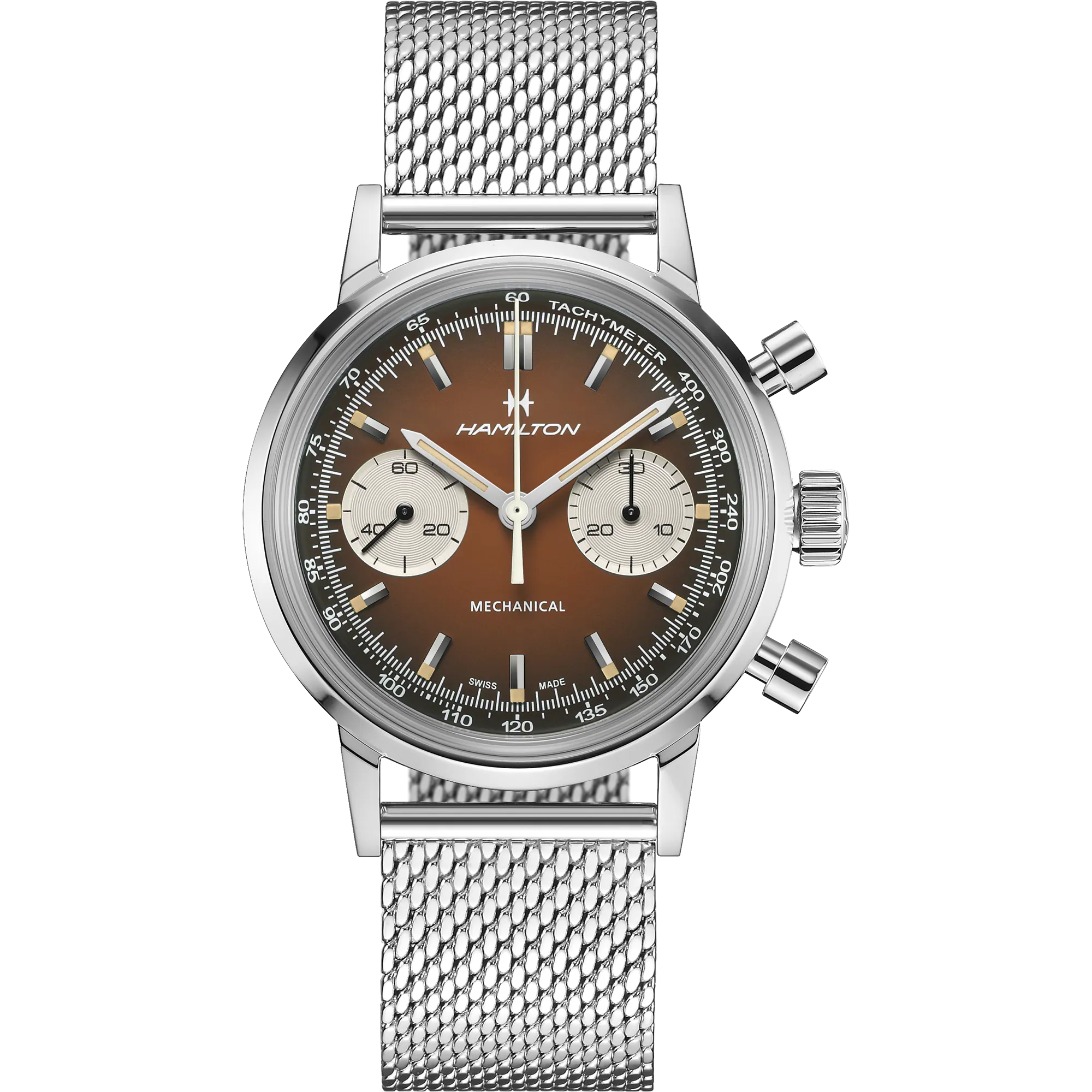 Montre Hamilton Intra-matic Chronographe H, cadran marron