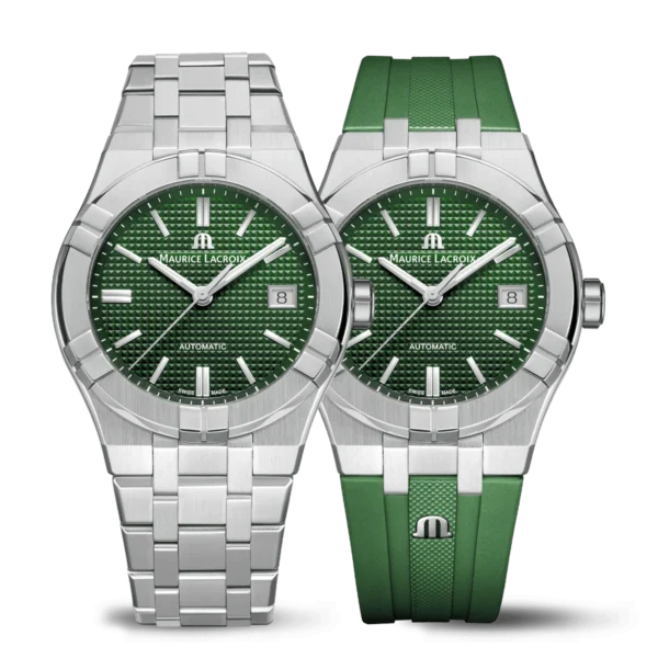 Maurice Lacroix Aikon automatic bracelet acier et bracelet caoutchouc cadran vert AI6007-SS00F-630-D