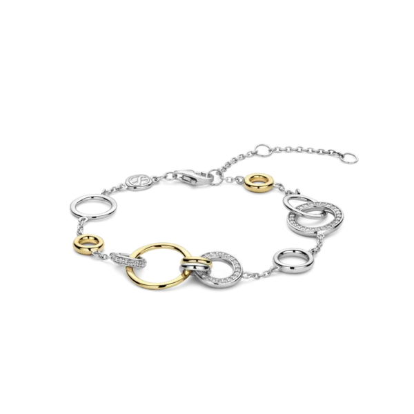TI SENTO – Armband 925 Silber gelbgold-plattiert mit Kreisen