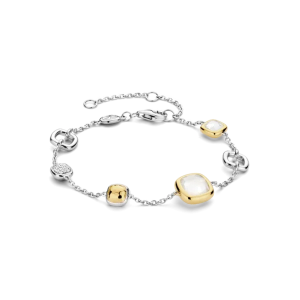 TI SENTO - Armband 925 Silber mit Gelbgold-Plattierung und Steinen