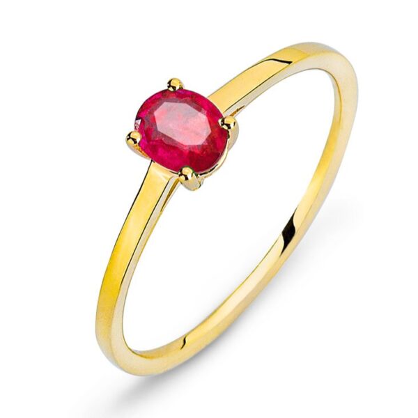 Bague or jaune 750/18 ct. rubis 0.40 ct.