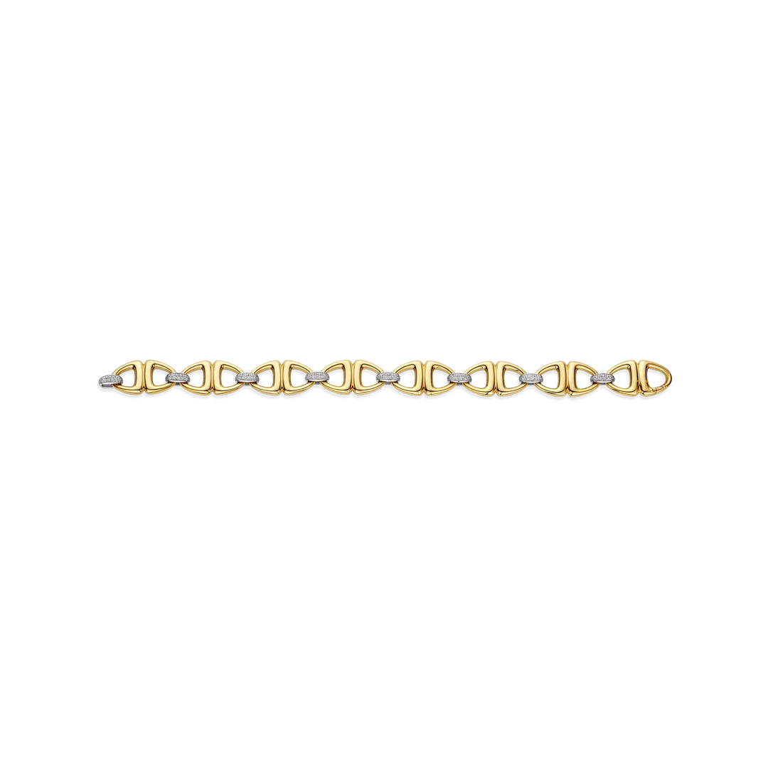 Goldenes Armband mit diamantbesetzten Gliedern